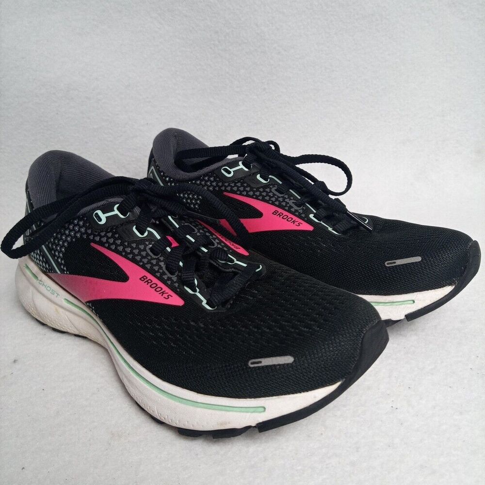 Brooks Womens Ghost 14 1203561B013 Black Running Shoes Sneakers Size 6.5 M